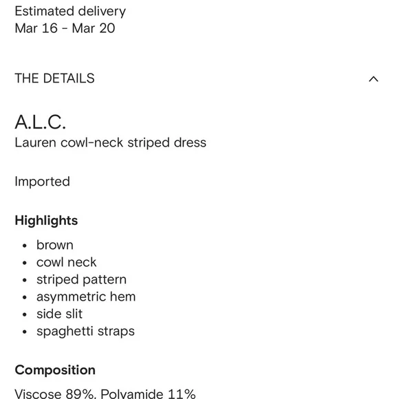 A.L.C Striped Brown and Blue Women's Dress, Size 8, EUC - Picture 6 of 9